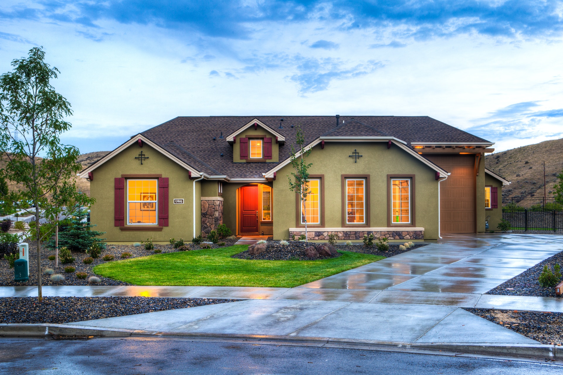 House with dropped kerb and paved driveway